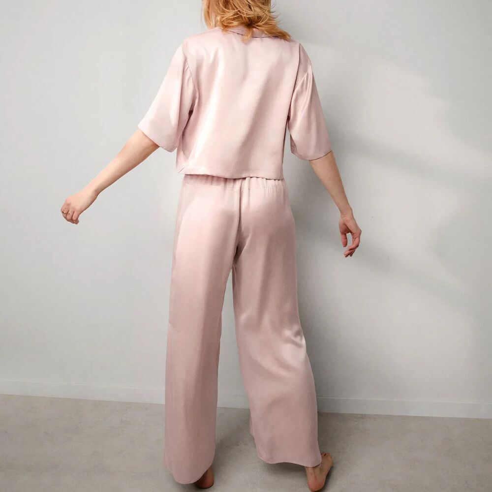 NWT Lunya 100% Washable Silk Delicate Pink Sleep Top ONLY Sz Medium Quiet Luxury - Picture 3 of 11